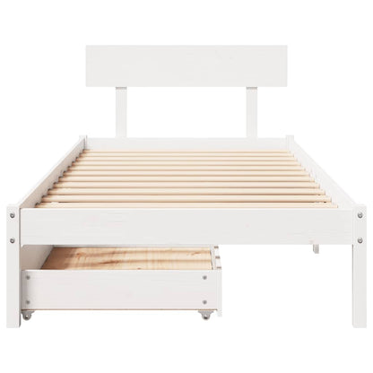 vidaXL Bed Frame without Mattress White 90x190 cm Single Solid Wood Pine