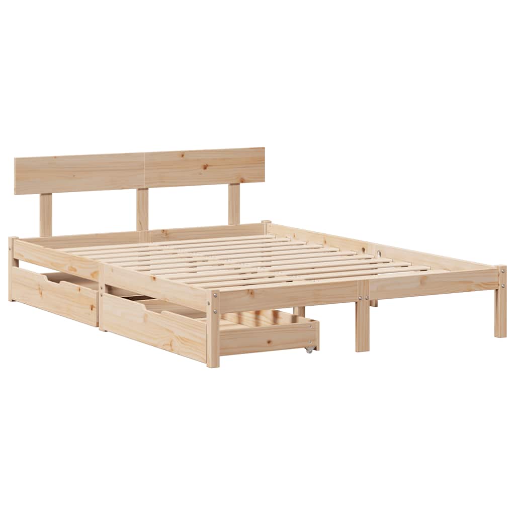 vidaXL Bed Frame without Mattress 120x190 cm Small Double Solid Wood Pine