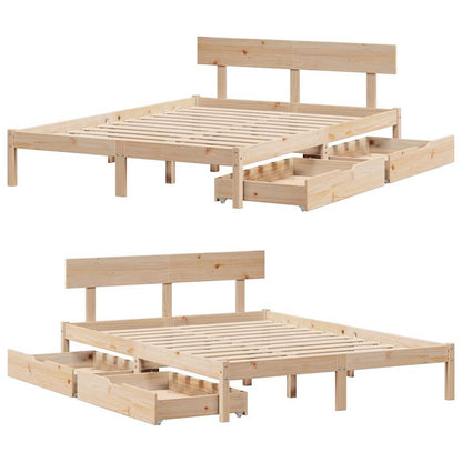 vidaXL Bed Frame without Mattress 120x190 cm Small Double Solid Wood Pine