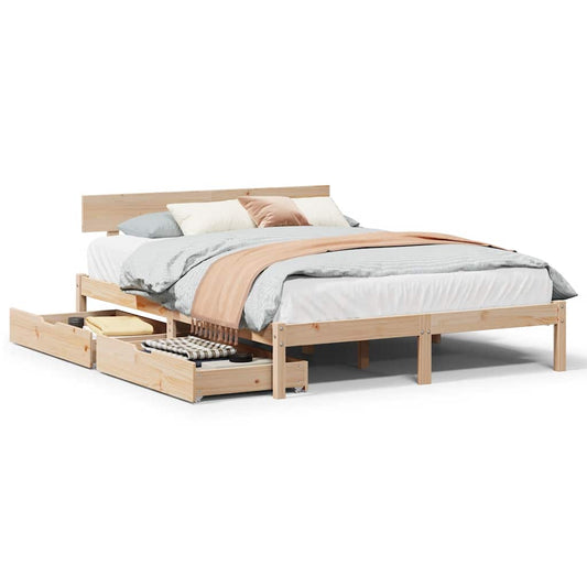 vidaXL Bed Frame without Mattress 140x190 cm Solid Wood Pine