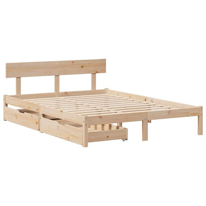 vidaXL Bed Frame without Mattress 140x190 cm Solid Wood Pine