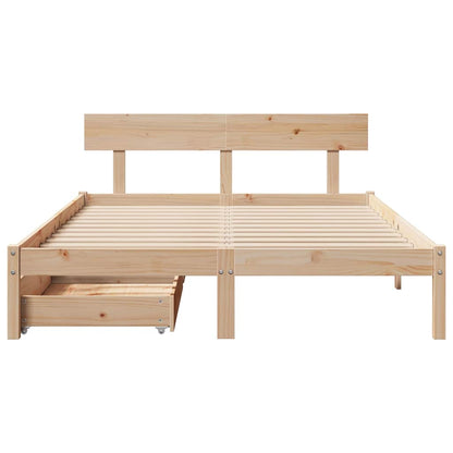 vidaXL Bed Frame without Mattress 140x190 cm Solid Wood Pine