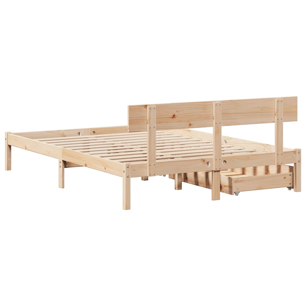 vidaXL Bed Frame without Mattress 140x190 cm Solid Wood Pine
