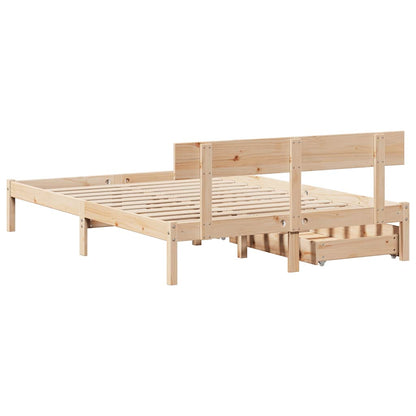 vidaXL Bed Frame without Mattress 140x190 cm Solid Wood Pine