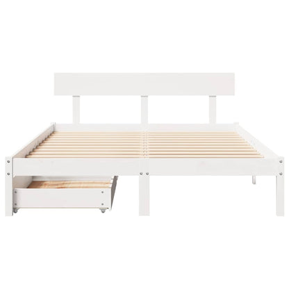 vidaXL Bed Frame without Mattress White 140x190 cm Solid Wood Pine