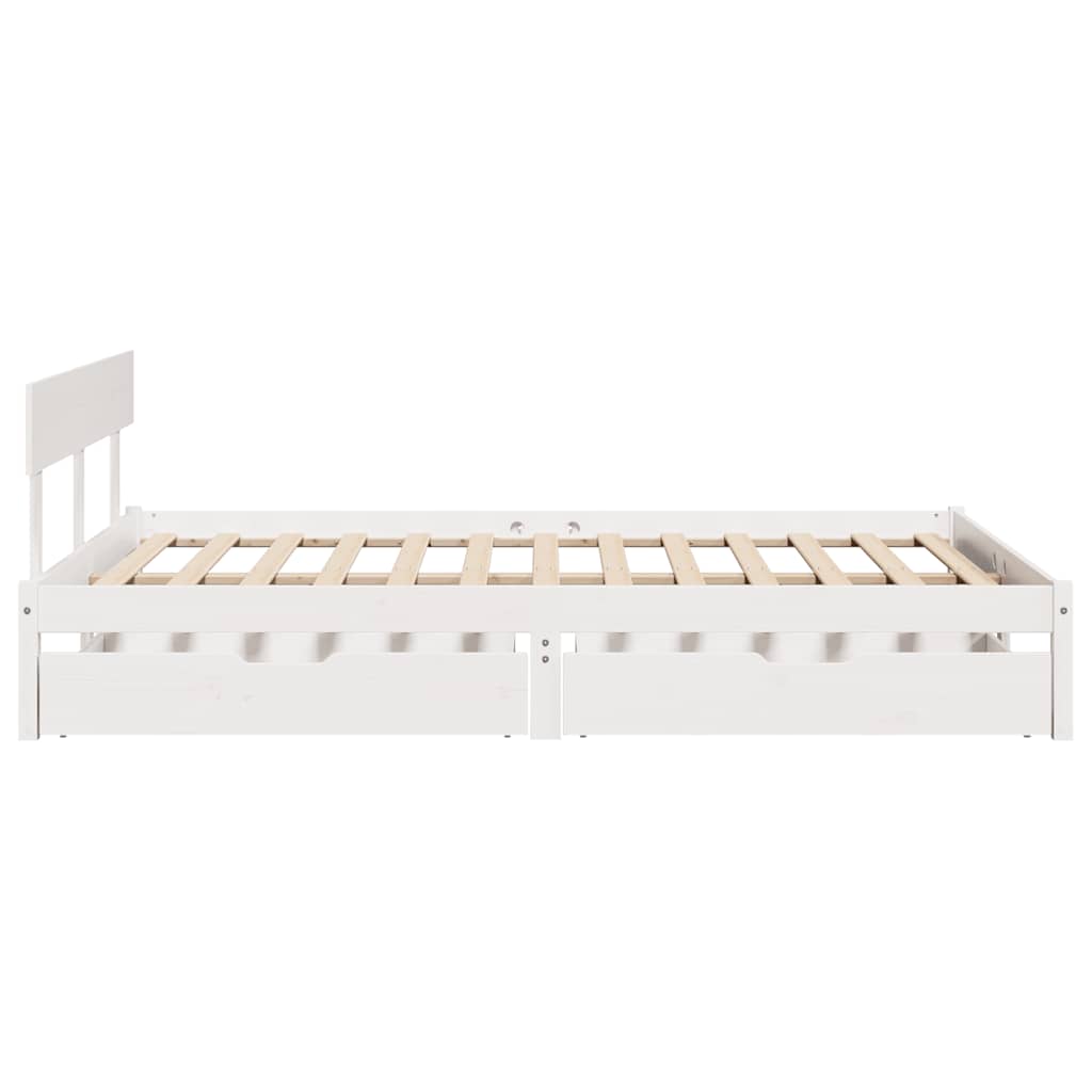 vidaXL Bed Frame without Mattress White 140x190 cm Solid Wood Pine