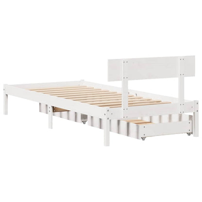 vidaXL Bed Frame without Mattress White 100x200 cm Solid Wood Pine