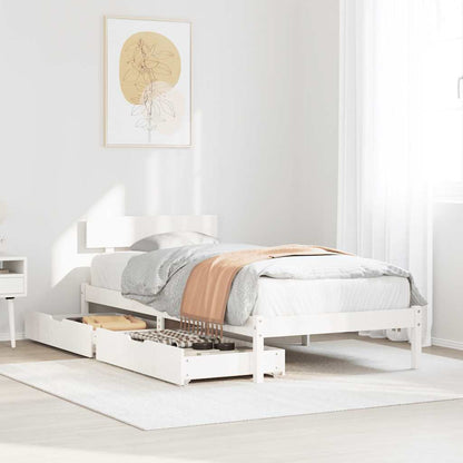 vidaXL Bed Frame without Mattress White 100x200 cm Solid Wood Pine