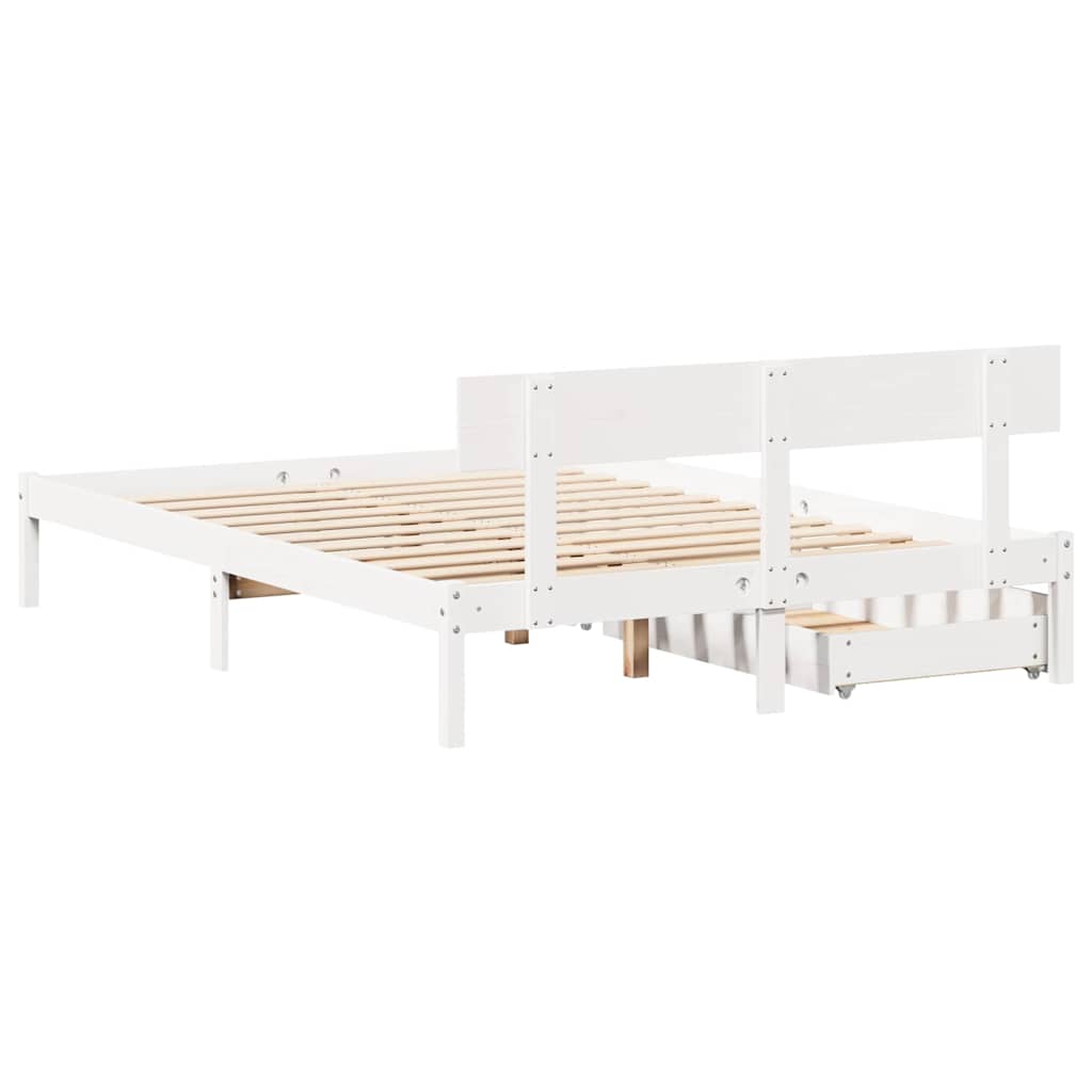 vidaXL Bed Frame without Mattress White 120x200 cm Solid Wood Pine