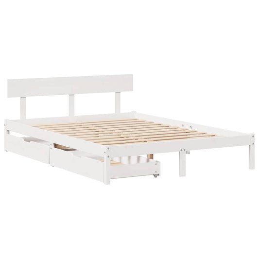 vidaXL Bed Frame without Mattress White 160x200 cm Solid Wood Pine
