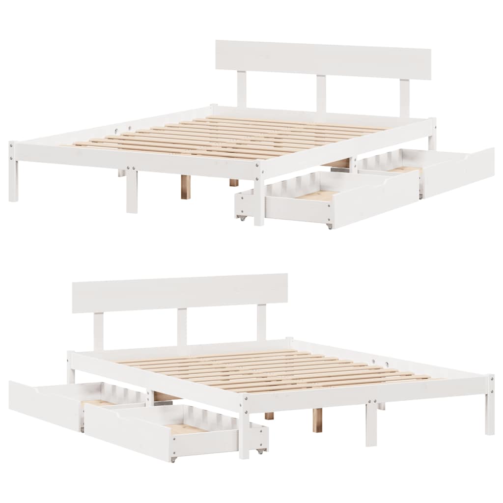 vidaXL Bed Frame without Mattress White 160x200 cm Solid Wood Pine