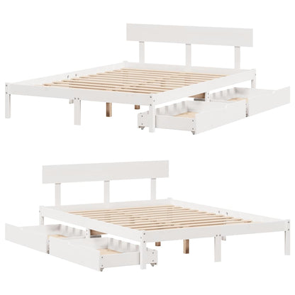 vidaXL Bed Frame without Mattress White 160x200 cm Solid Wood Pine