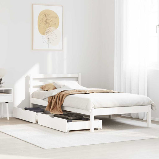 vidaXL Bed Frame without Mattress White 90x200 cm Solid Wood Pine