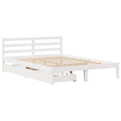 vidaXL Bed Frame without Mattress White 120x200 cm Solid Wood Pine