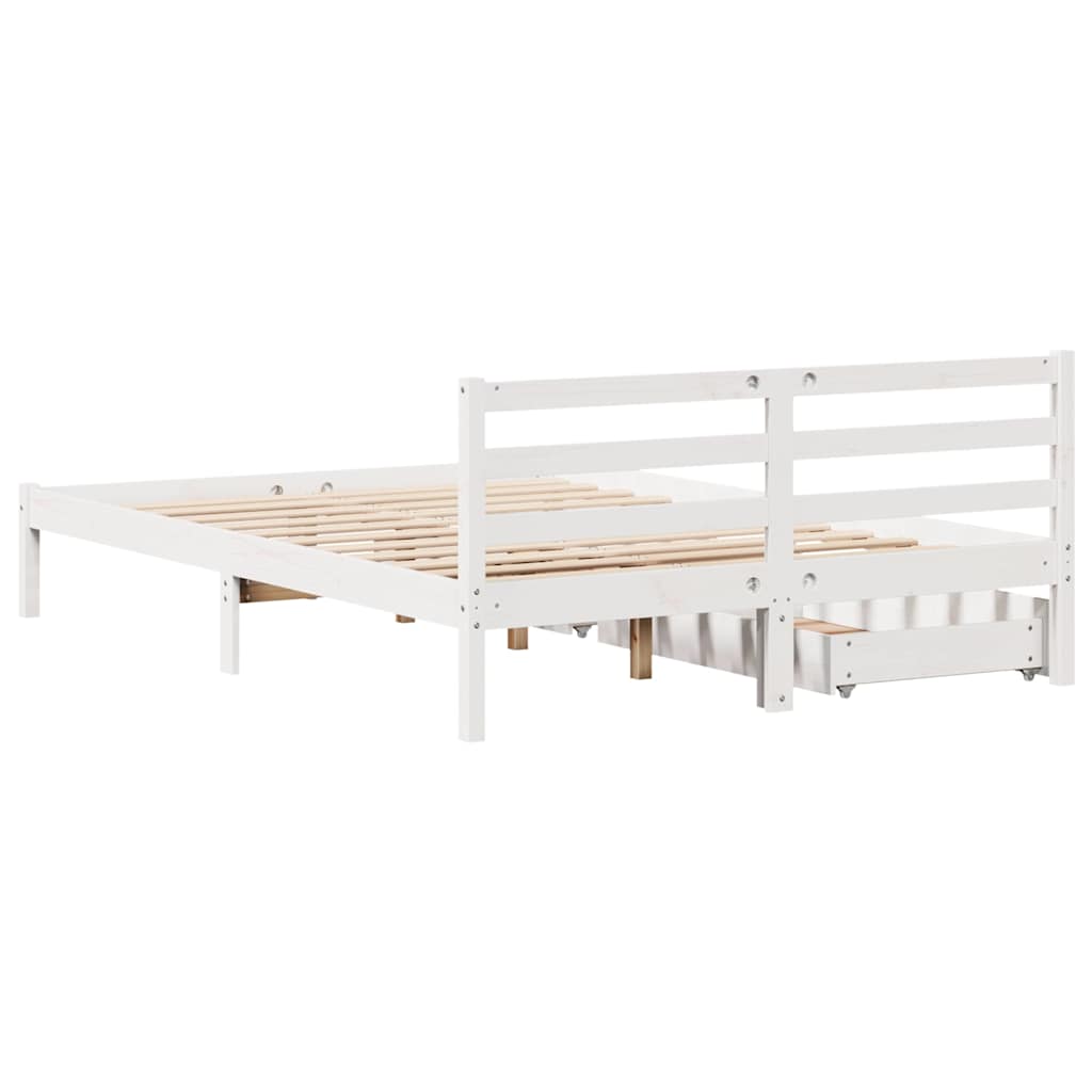 vidaXL Bed Frame without Mattress White 120x200 cm Solid Wood Pine
