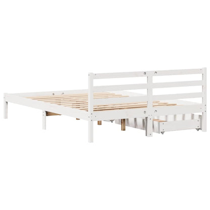 vidaXL Bed Frame without Mattress White 120x200 cm Solid Wood Pine