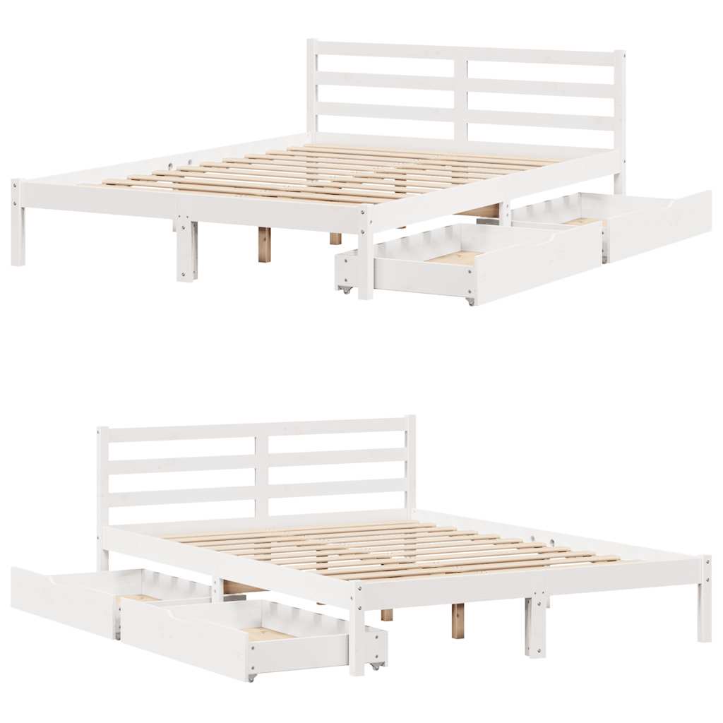 vidaXL Bed Frame without Mattress White 120x200 cm Solid Wood Pine
