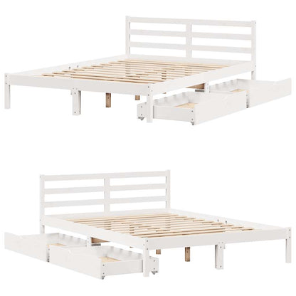 vidaXL Bed Frame without Mattress White 120x200 cm Solid Wood Pine
