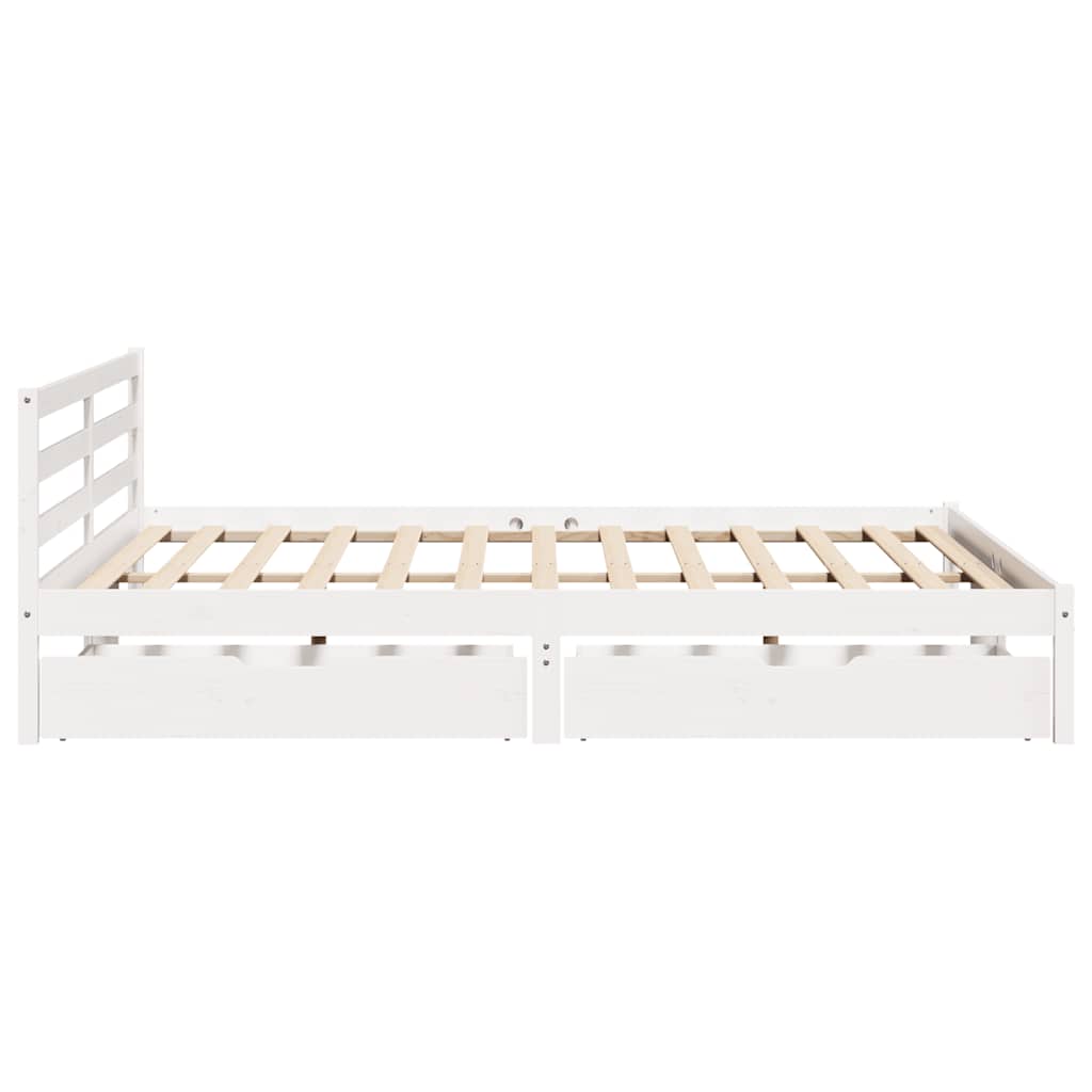 vidaXL Bed Frame without Mattress White 200x200 cm Solid Wood Pine