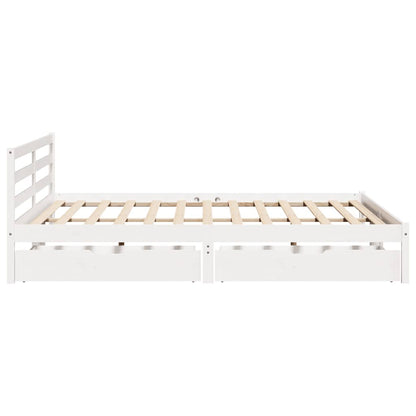 vidaXL Bed Frame without Mattress White 200x200 cm Solid Wood Pine