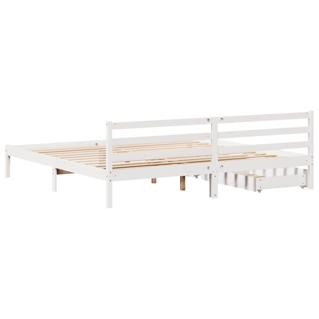 vidaXL Bed Frame without Mattress White 200x200 cm Solid Wood Pine