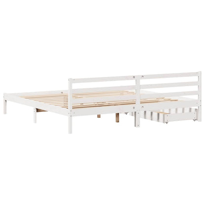 vidaXL Bed Frame without Mattress White 200x200 cm Solid Wood Pine