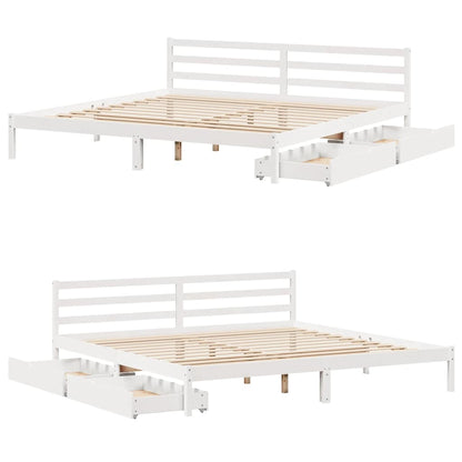 vidaXL Bed Frame without Mattress White 200x200 cm Solid Wood Pine