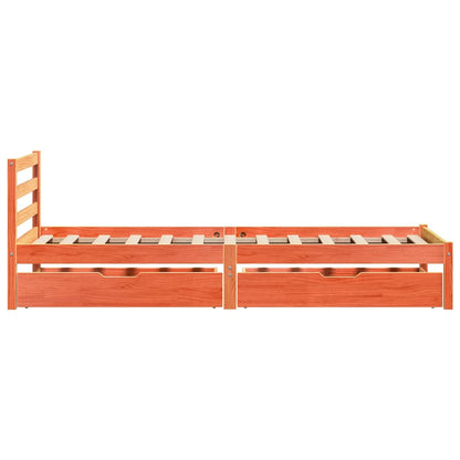 vidaXL Bed Frame without Mattress Wax Brown 75x190 cm Small Single Solid Wood Pine