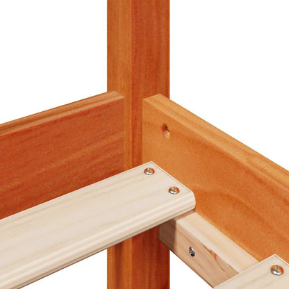 vidaXL Bed Frame without Mattress Wax Brown 135x190 cm Double Solid Wood Pine