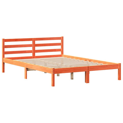 vidaXL Bed Frame without Mattress Wax Brown 150x200 cm King Size Solid Wood Pine