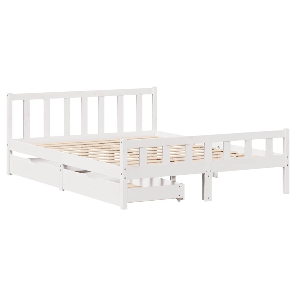 vidaXL Bed Frame without Mattress White 160x200 cm Solid Wood Pine