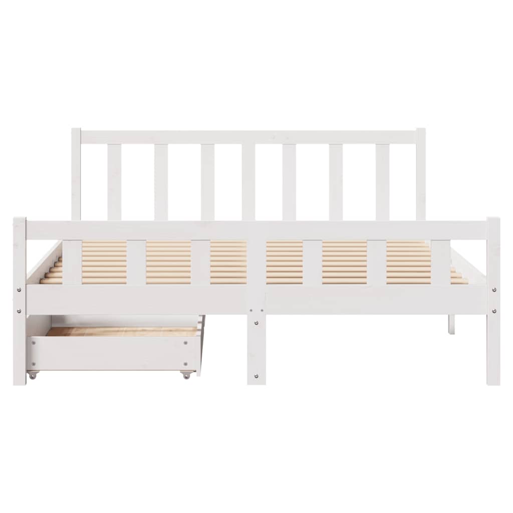 vidaXL Bed Frame without Mattress White 160x200 cm Solid Wood Pine