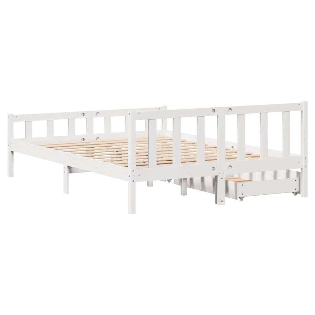 vidaXL Bed Frame without Mattress White 160x200 cm Solid Wood Pine