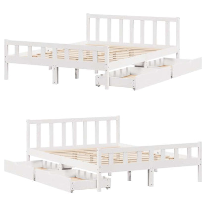 vidaXL Bed Frame without Mattress White 160x200 cm Solid Wood Pine
