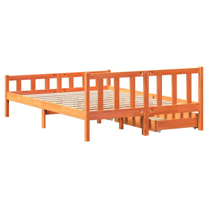 vidaXL Bed Frame without Mattress Wax Brown 160x200 cm Solid Wood Pine