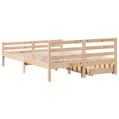 vidaXL Bed Frame without Mattress 135x190 cm Double Solid Wood Pine
