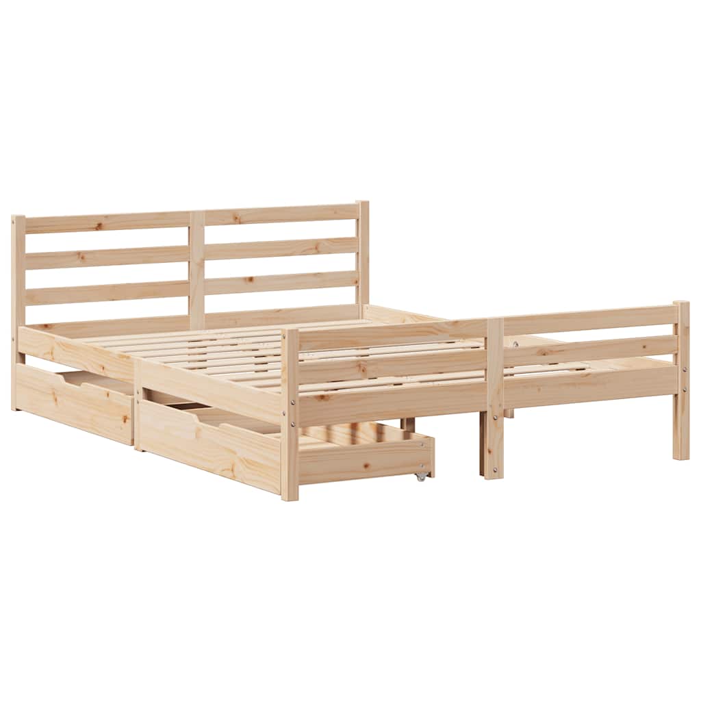 vidaXL Bed Frame without Mattress 140x190 cm Solid Wood Pine
