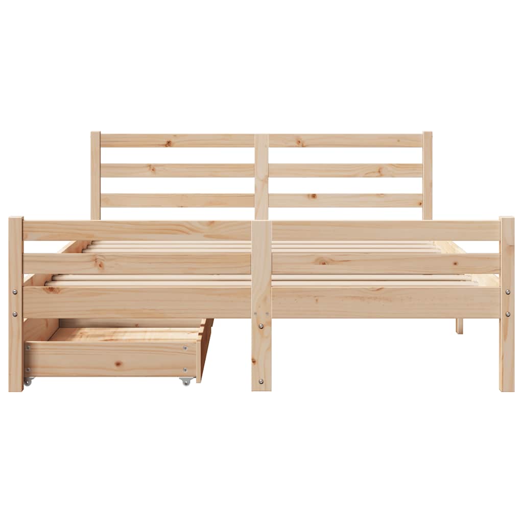 vidaXL Bed Frame without Mattress 140x190 cm Solid Wood Pine