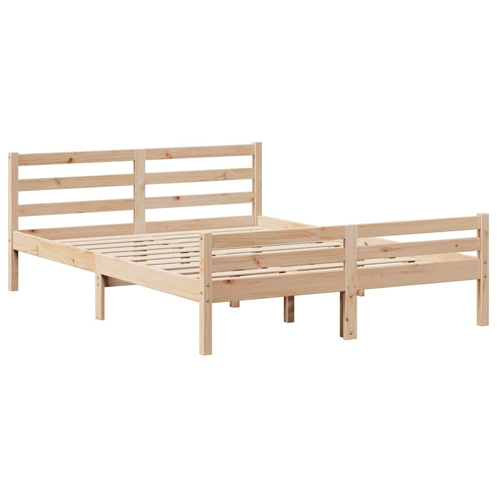 vidaXL Bed Frame without Mattress 140x190 cm Solid Wood Pine