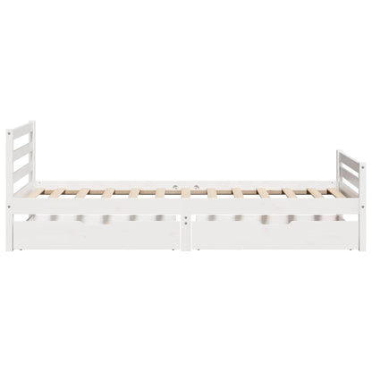 vidaXL Bed Frame without Mattress White 100x200 cm Solid Wood Pine
