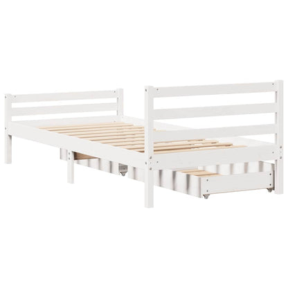 vidaXL Bed Frame without Mattress White 100x200 cm Solid Wood Pine