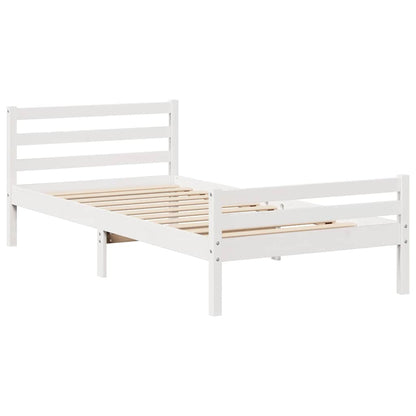 vidaXL Bed Frame without Mattress White 100x200 cm Solid Wood Pine