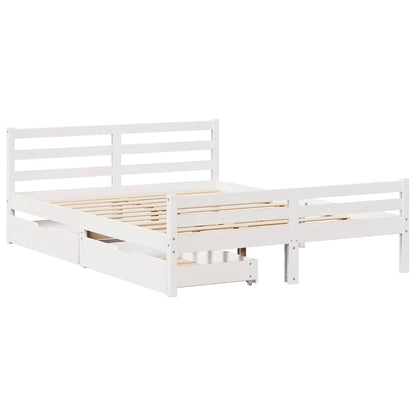 vidaXL Bed Frame without Mattress White 140x200 cm Solid Wood Pine