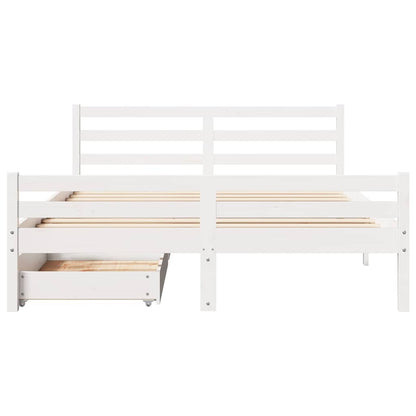 vidaXL Bed Frame without Mattress White 140x200 cm Solid Wood Pine
