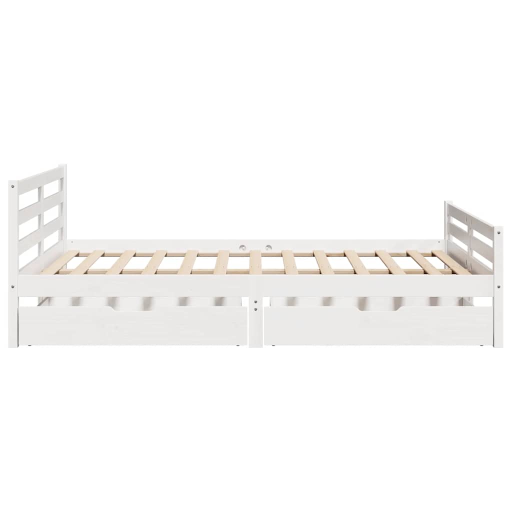 vidaXL Bed Frame without Mattress White 140x200 cm Solid Wood Pine