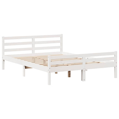 vidaXL Bed Frame without Mattress White 140x200 cm Solid Wood Pine