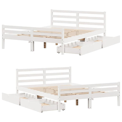 vidaXL Bed Frame without Mattress White 140x200 cm Solid Wood Pine