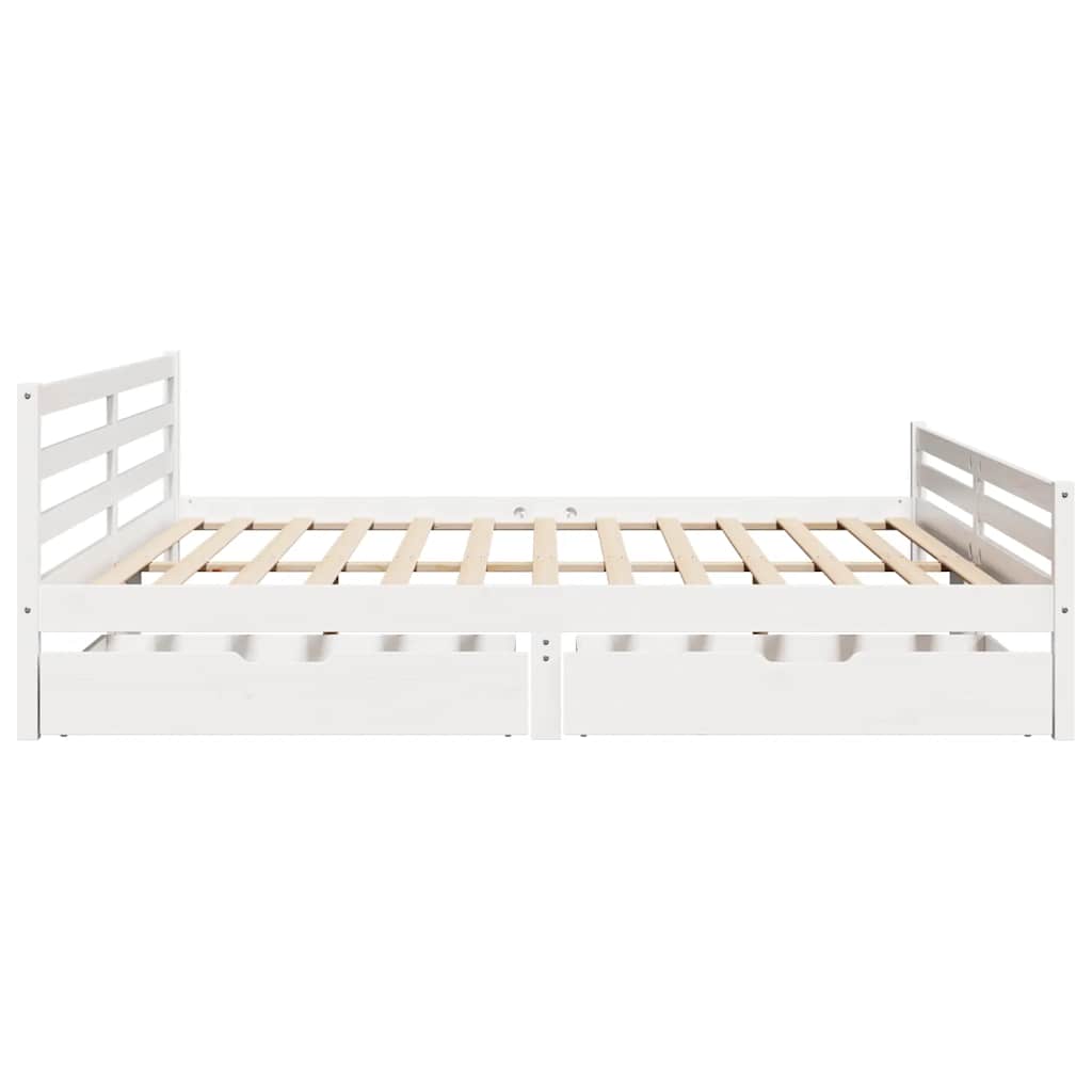 vidaXL Bed Frame without Mattress White 200x200 cm Solid Wood Pine
