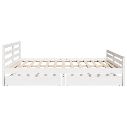 vidaXL Bed Frame without Mattress White 200x200 cm Solid Wood Pine