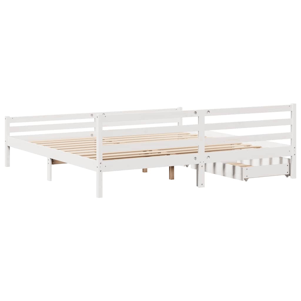 vidaXL Bed Frame without Mattress White 200x200 cm Solid Wood Pine